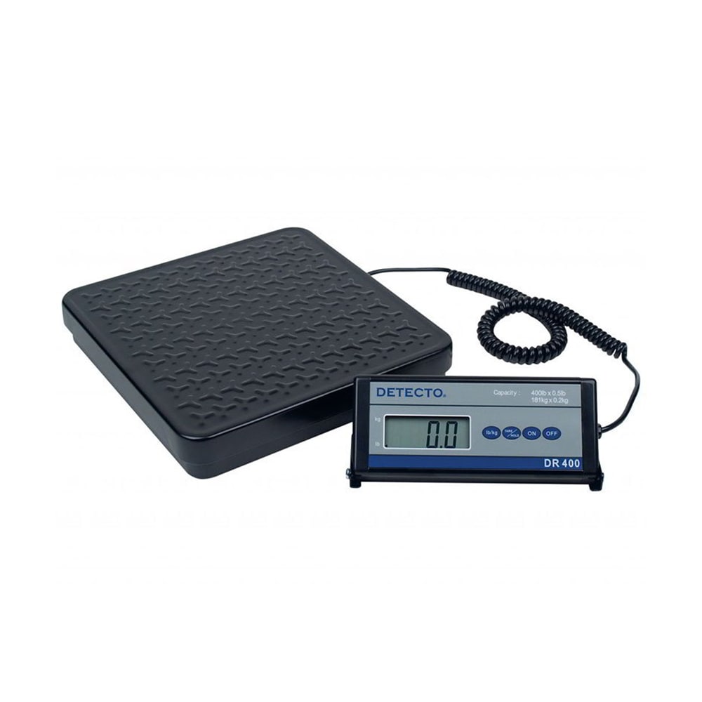 Detecto DR400 Digital Shipping Receiving Scale w lb kg Conversion, Display, 400 x  1/2 lb, 115v