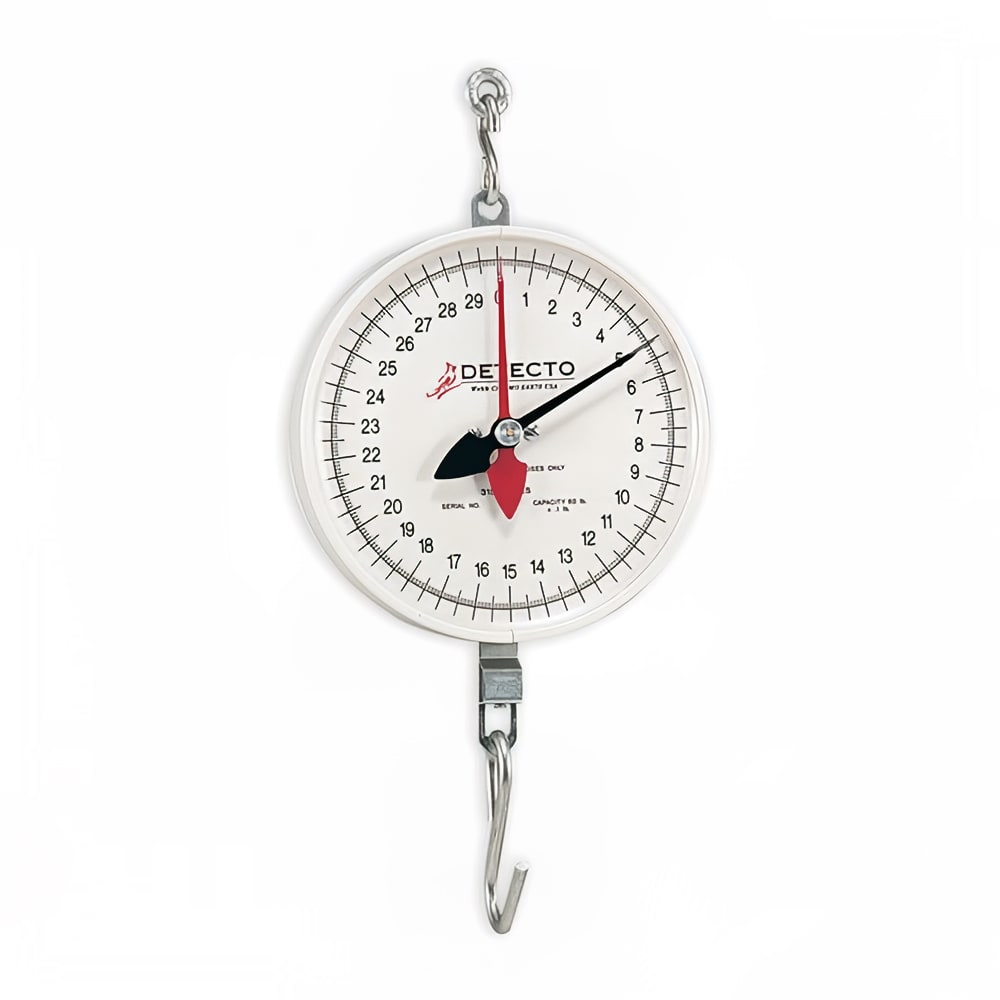 Detecto MCS-40DF Hanging Fish & Vegetable Scale w/ 8" Double Dial, 40 lb.