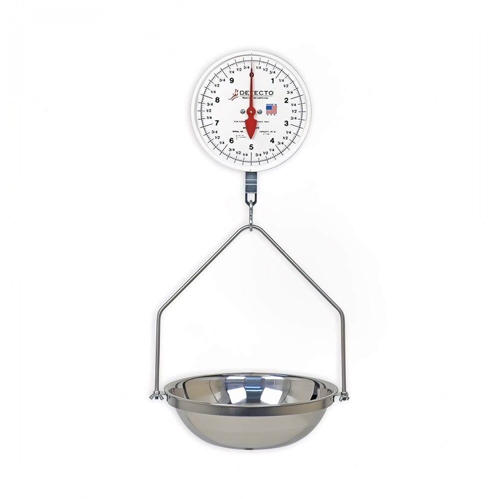 Detecto MCS-40H Plated S-Hook Hanging Scale w/ 8" Dial, 2 Revolution, 40 lb