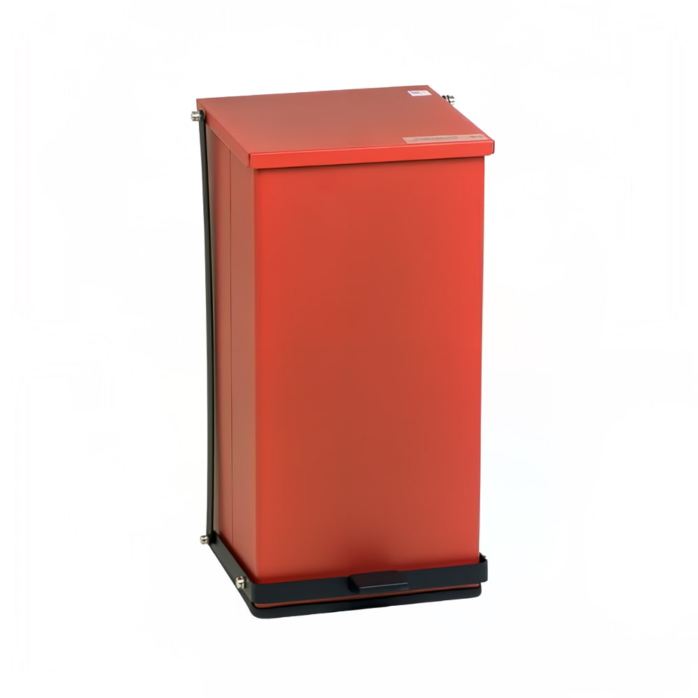 Detecto P-48R 12 gal Rectangle Plastic Step Trash Can, 14"L x 13"W x 23 1/2"H, Red