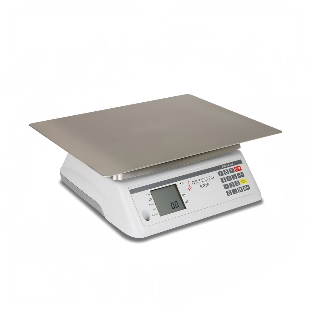 Detecto RP30S 30 lb Rotating Scale w/ 13x17" Rectangular Platter, LCD