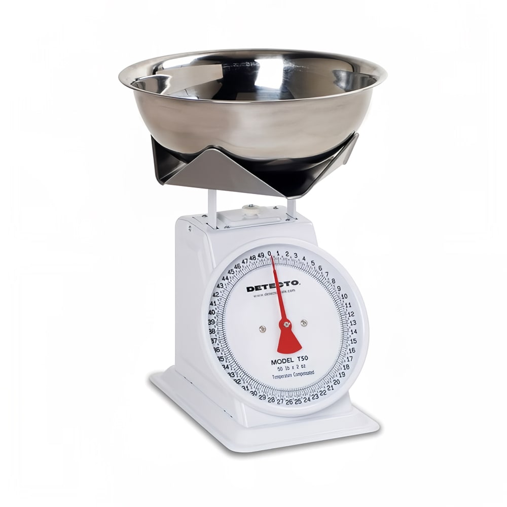 Detecto T25B Top Loading Dial Portion Scale w/ Stainless Bowl, 25 lb x 1 oz
