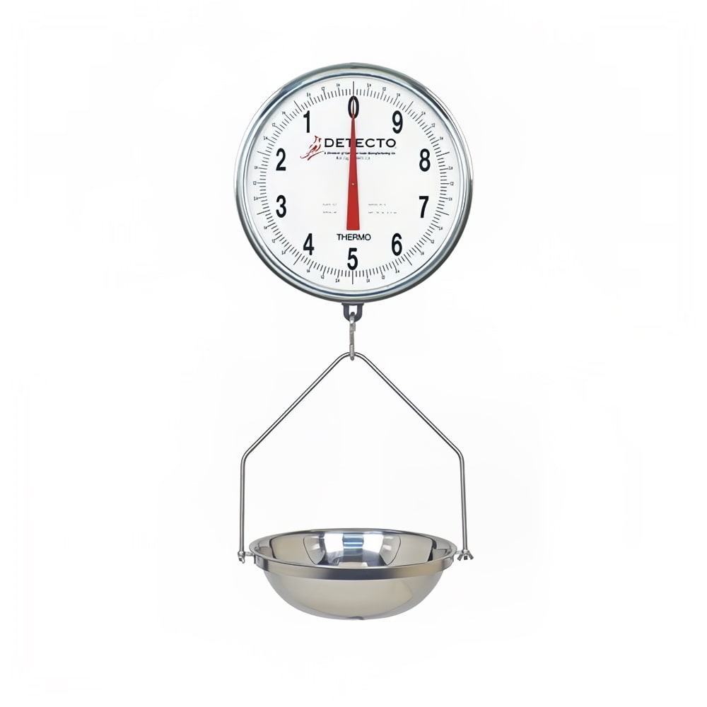 Detecto T3530KG Hanging Fish Scale w/ 15 kg Capacity, Glass Dial Cover