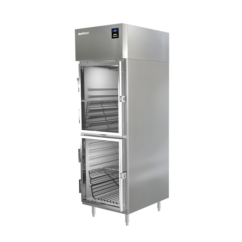 Delfield 6025XL-GH 25 1/2" One Section Reach-In Refrigerator, (2) Right Hinge Glass Doors, 115v