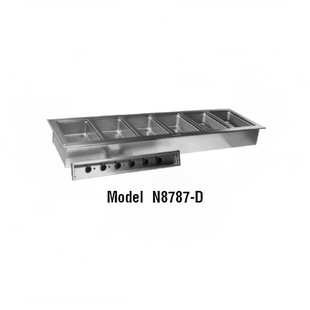 Delfield N8887 Drop In Hot Food Well w/ (6) Full Size Pan Capacity, 208 230v/1ph