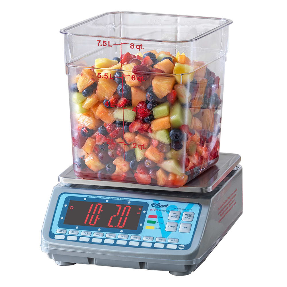 Edlund BRV-HP30 30 lb Bravo! Digital Portion Control Scale - 9 5/8" x 8 7/10", Stainless Steel