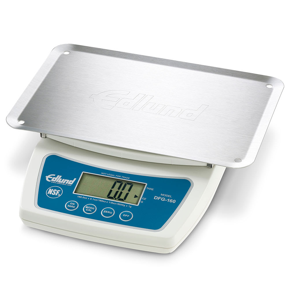 Edlund DFG-160OP Digital Scale w/ Large LCD Display & Automatic Shutoff, Plastic Body, Stainless Platform