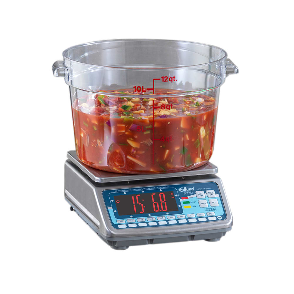 Edlund EHP-30 30 lb Digital Portion Control Scale - 9 5/8" x 8 7/10", Stainless Steel
