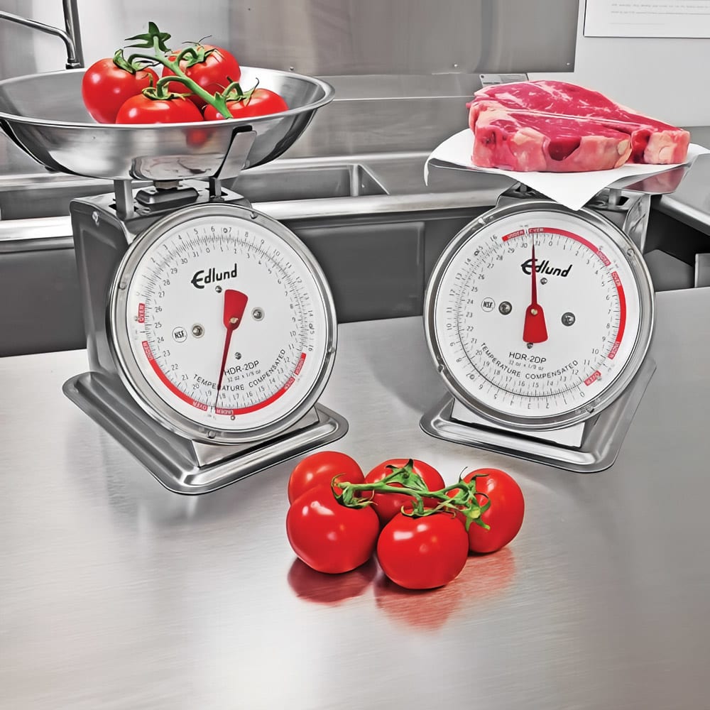 Edlund HD-2 DP Dial Type Portion Scale w/ Air Dashpot & Sloped Face, Top Load, Stainless