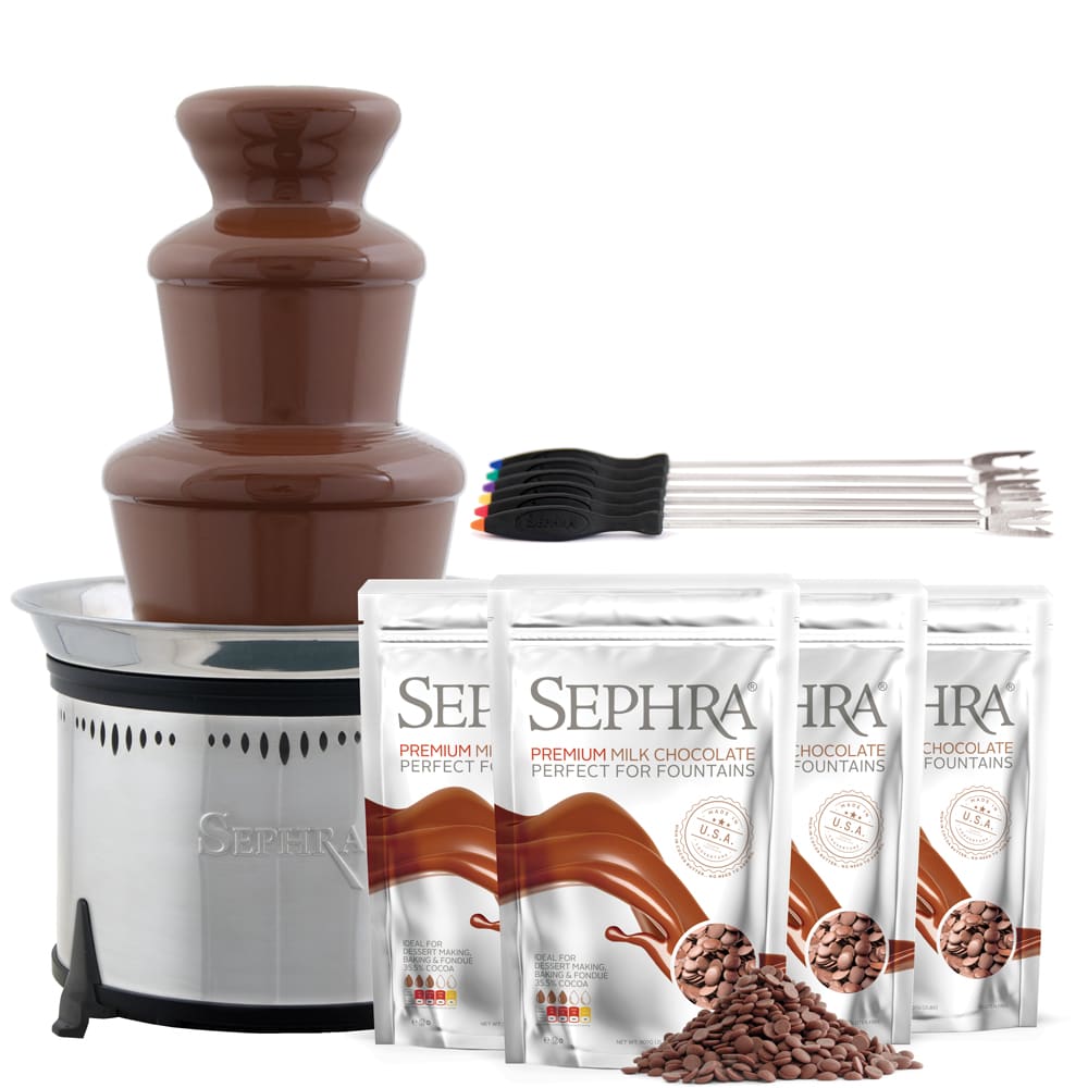 Sephra 10525 18" Classic Chocolate Fountain Package w/ 6 lb Capacity, Milk Chocolate