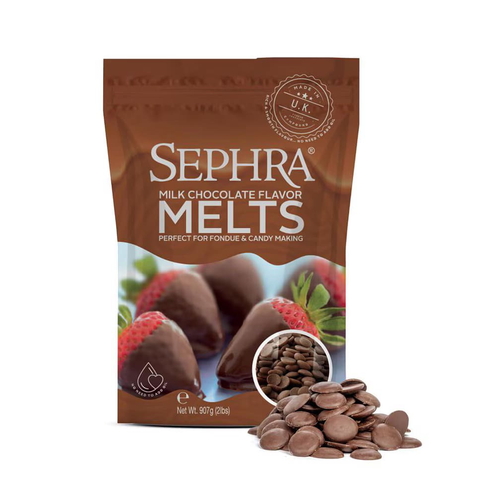 Sephra 20008 Milk Chocolate Melts, Fountain Ready, (1) 2 lb Bag