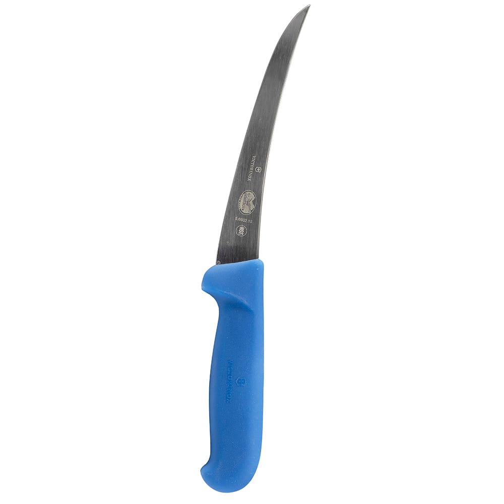 Victorinox 5.6602.15 Curved Semi-Stiff Boning Knife w/ 6" Blade, Blue Fibrox® Pro Handle