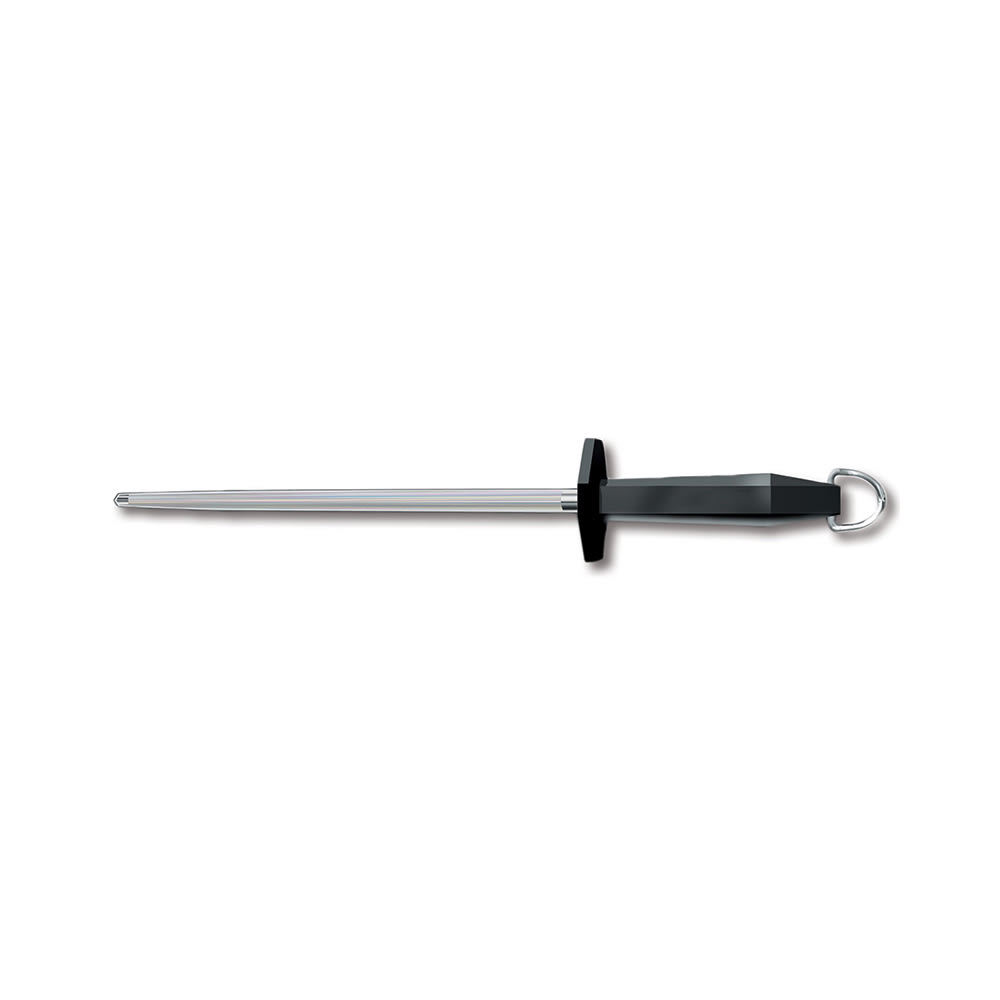 Victorinox 7.8991.4 10" Sharpening Steel w/ Combination Cut, Loose Ring, Black Handle