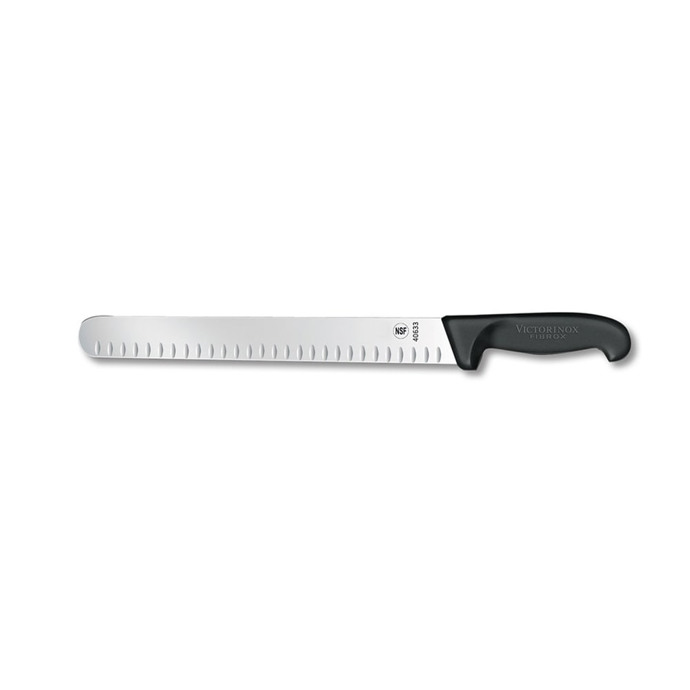 Victorinox 7.6059.13 Granton Edge Slicer Knife w/ 10" Blade, Black Polypropylene Handle
