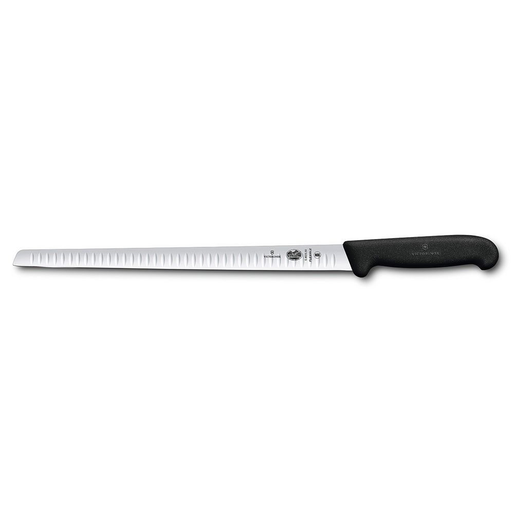 Victorinox 5.4623.30 Granton Edge Salmon Slicer Knife w/ 12" Blade, Black Fibrox® Pro Handle