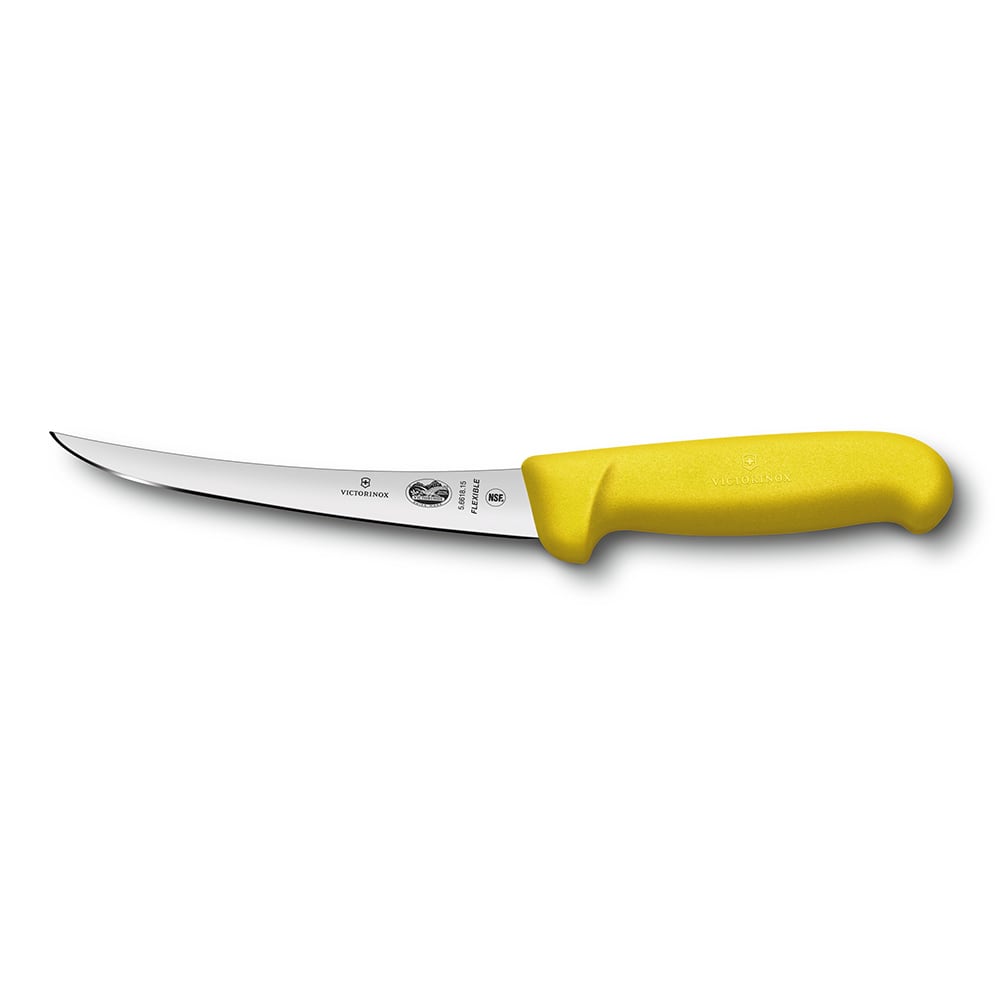 Victorinox 5.6618.15 Curved Flexible Boning Knife w/ 6" Blade, Yellow Fibrox® Pro Handle
