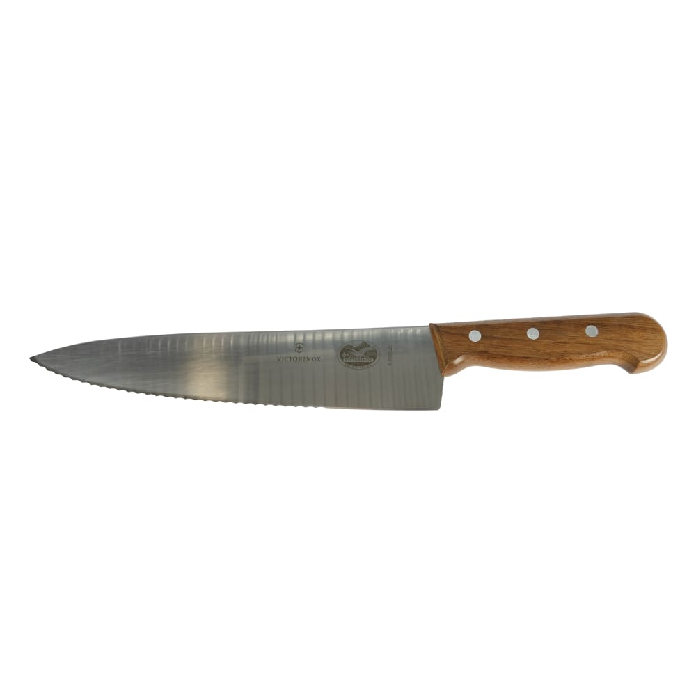 Victorinox 5.2030.25-X1 Wavy/Straight Chef's Knife w/ 10" Blade, Wood Handle