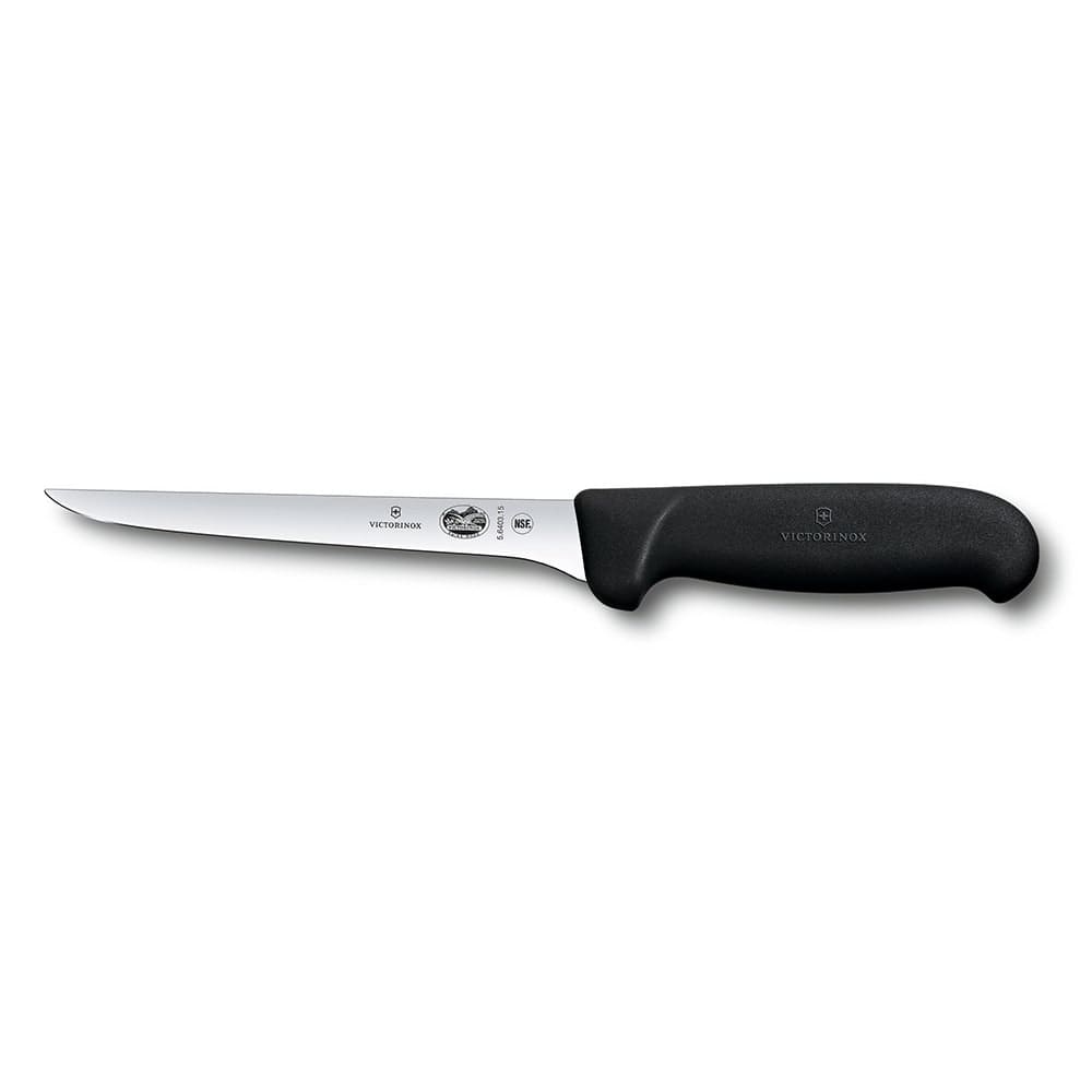 Victorinox 5.6403.15-X4 Stiff Boning Knife w/ 6" Blade, Black Fibrox® Nylon Handle
