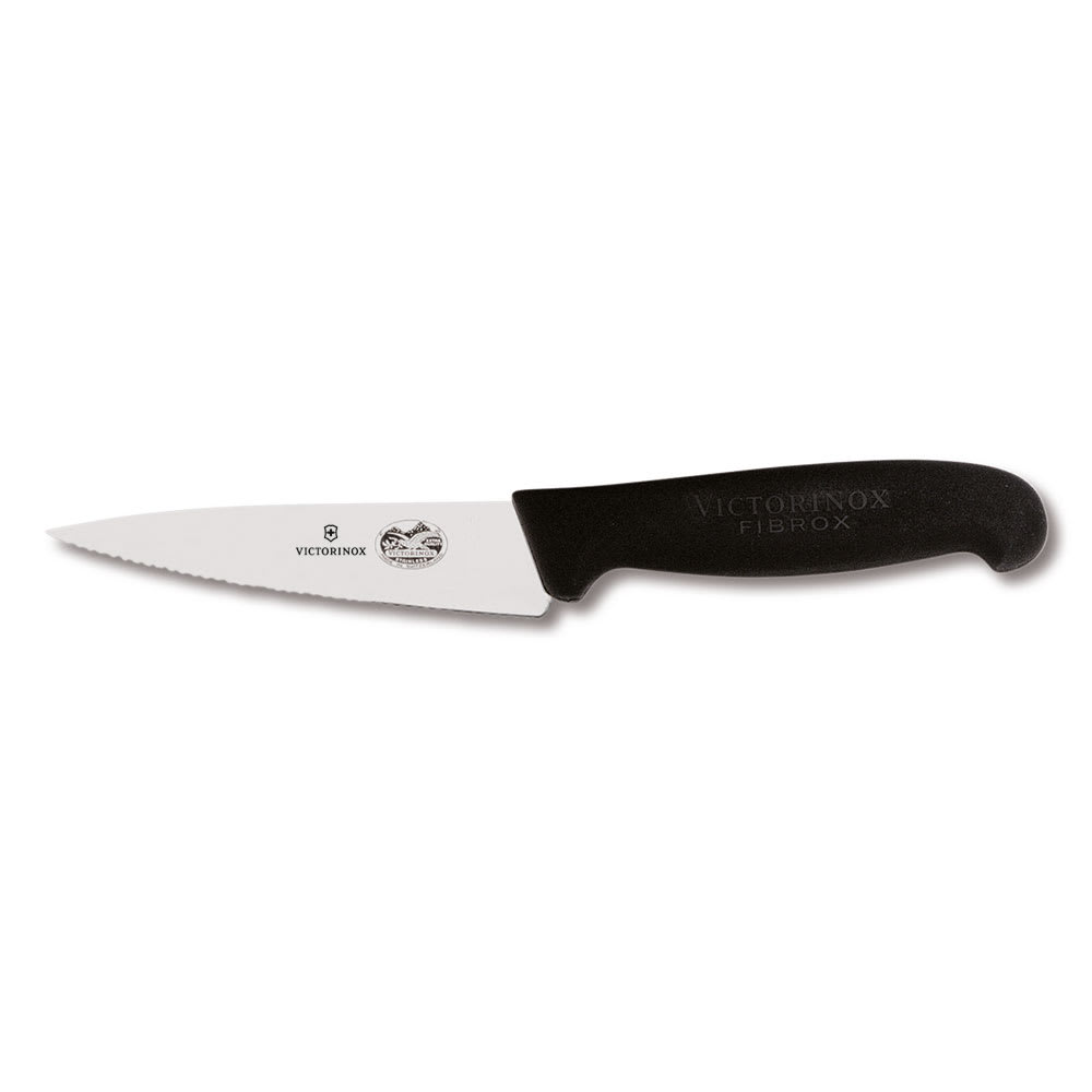 Victorinox 5.2033.12-X1 Wavy Mini Chef's Knife w/ 5" Blade, Black Fibrox Handle