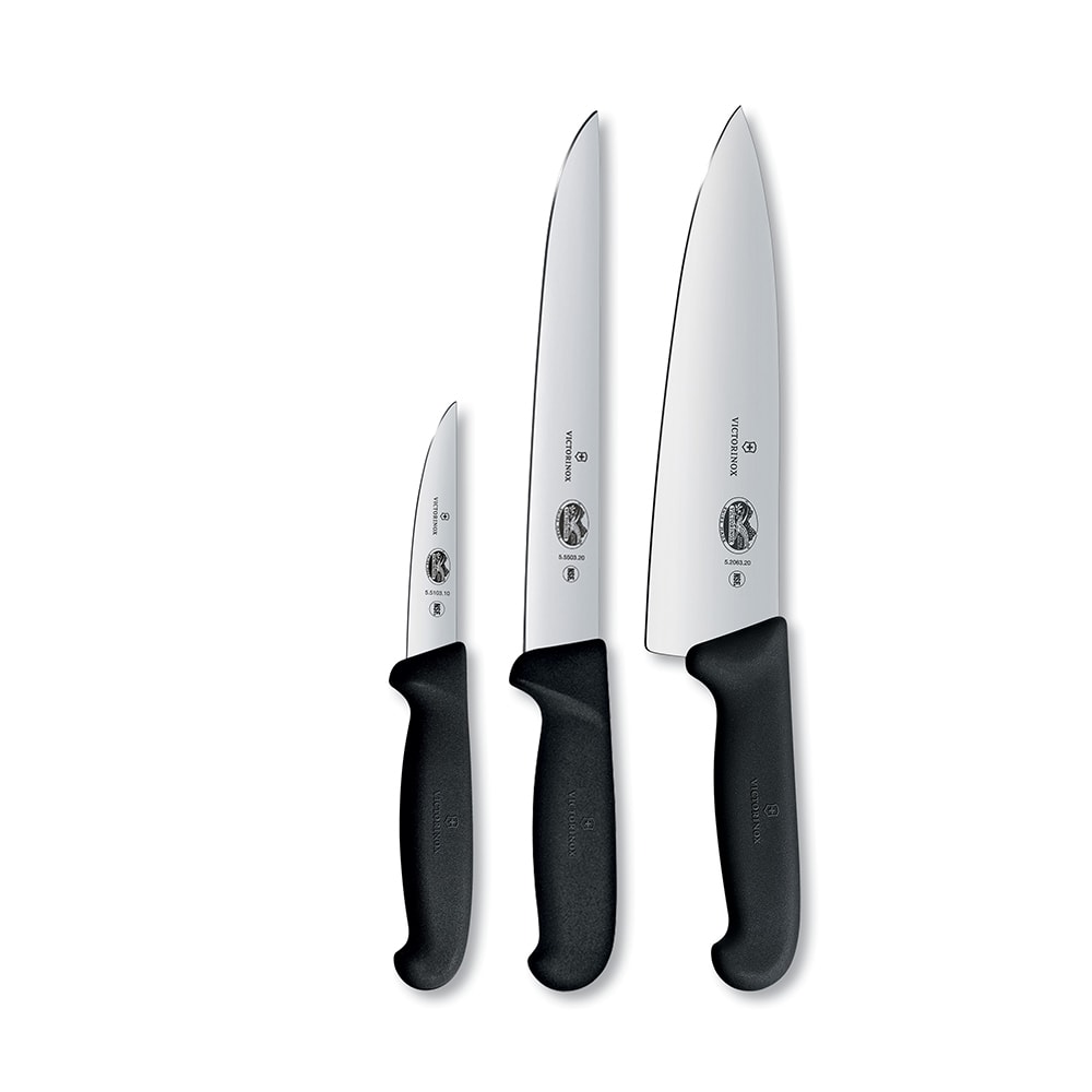 Victorinox 5.1053.3-X3 3 Piece Chef's Knife Set w/ Black Handles
