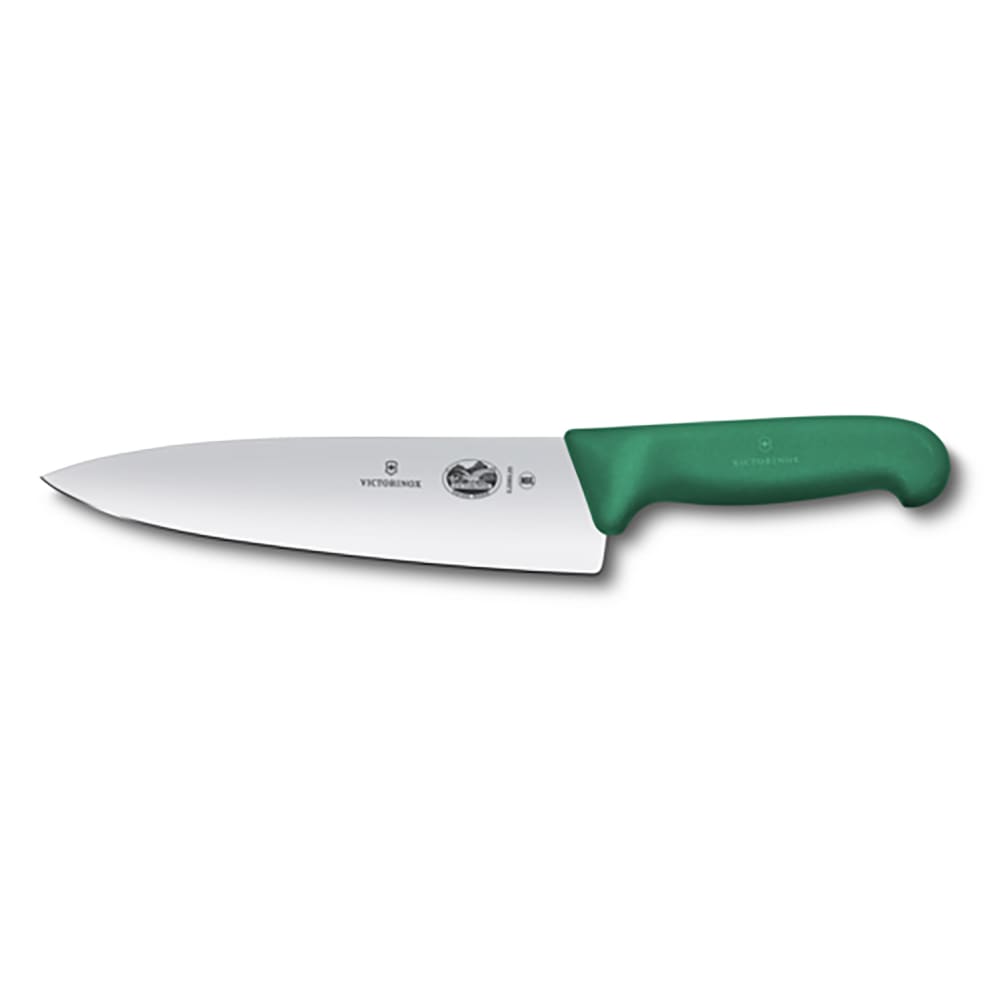 Victorinox 5.2064.20 8" Extra Wide Chef's Knife w/ Green Fibrox® Pro Handle, Stainless Steel