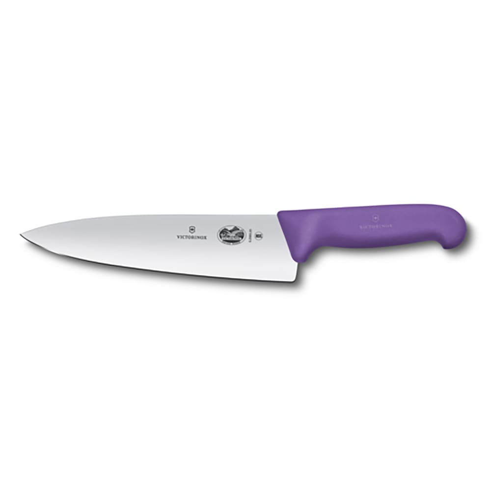 Victorinox 5.2065.20 8" Extra Wide Chef's Knife w/ Purple Fibrox® Pro Handle, Stainless Steel