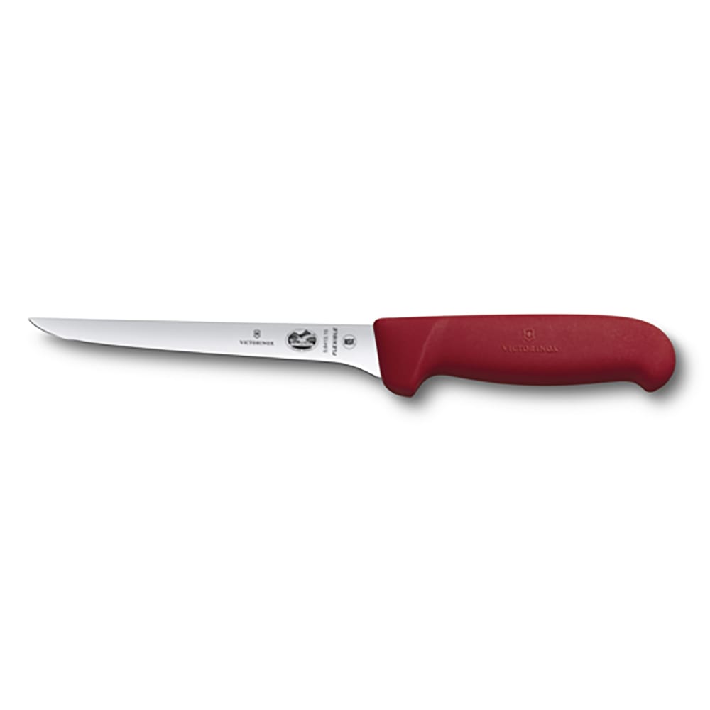 Victorinox 5.6411.15 6" Flexible Straight Boning Knife w/ Red Fibrox® Pro Handle, Stainless Steel