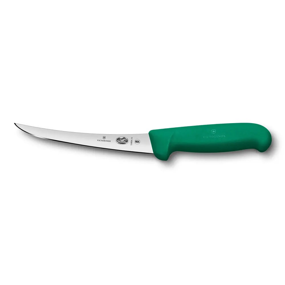 Victorinox 5.6604.15 6" Semi-Stiff Curved Boning Knife w/ Green Fibrox® Pro Handle, Stainless Steel