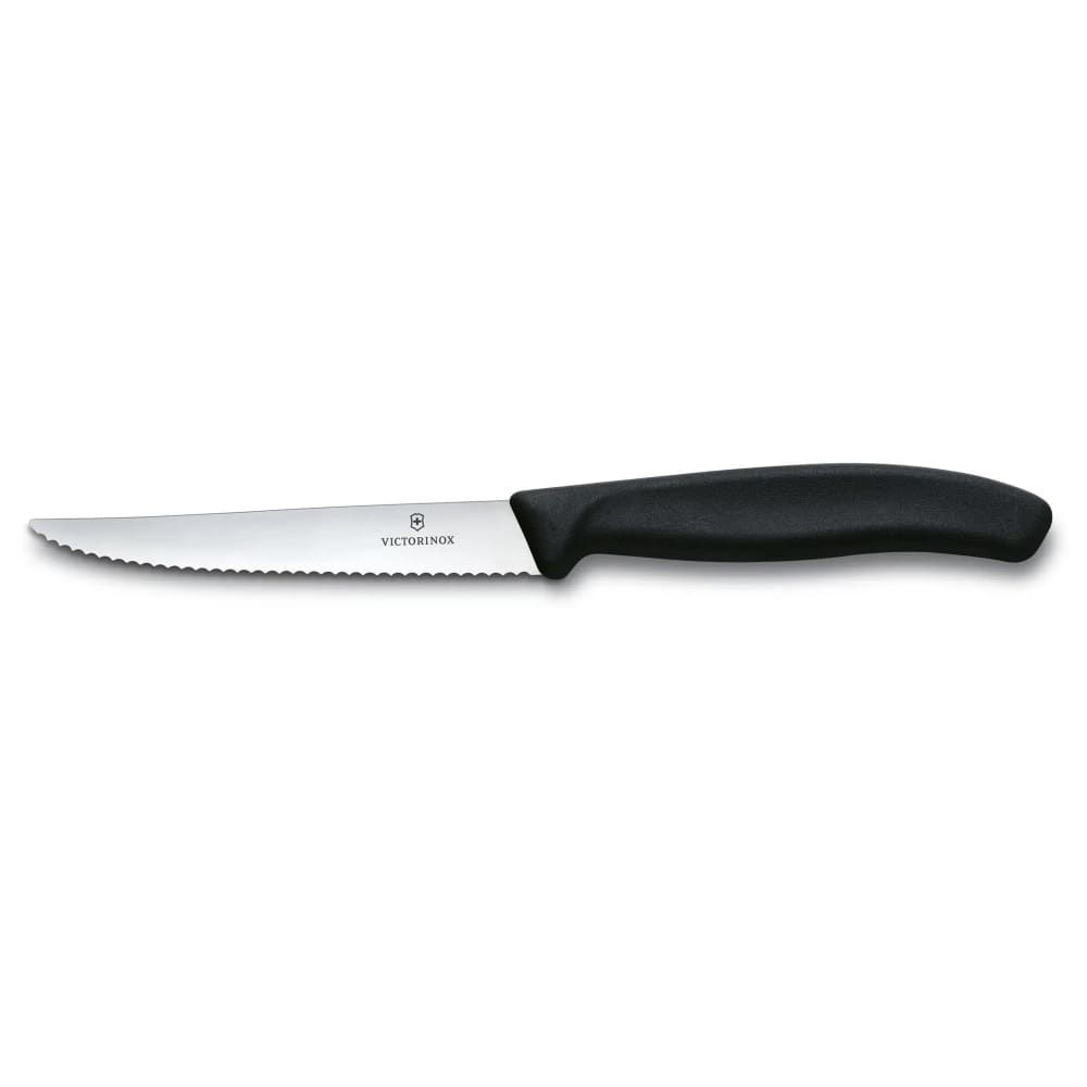 Victorinox 6.7233.20 Serrated Steak Knife w/ 4 1/2" Blade, Black Polypropylene Handle