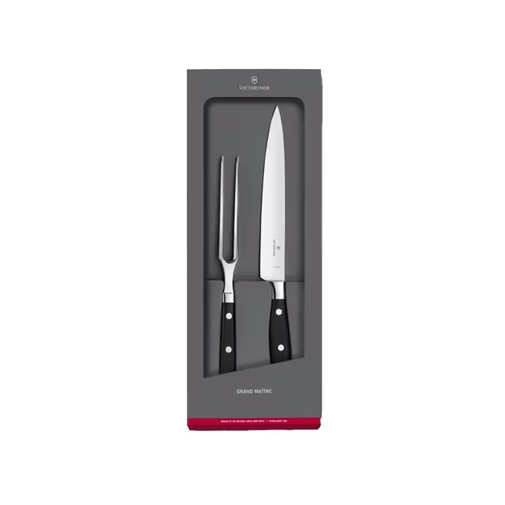 Victorinox 7.7243.2 Grand Maître 2 Piece Carving Knife Set w/ Black POM Handle, Stainless Steel