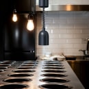 Hatco DL-400-RL 69 1/2" Ceiling Mount Heat Lamp w/ Retractable Cord - Lower Switch, Bold Black, 120v thumbnail 2