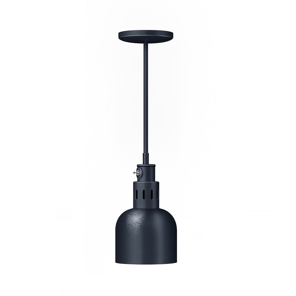 Hatco DL-700-RL 69 1/2" Ceiling Mount Heat Lamp w/ Retractable Cord - Lower Switch, Bold Black, 120v