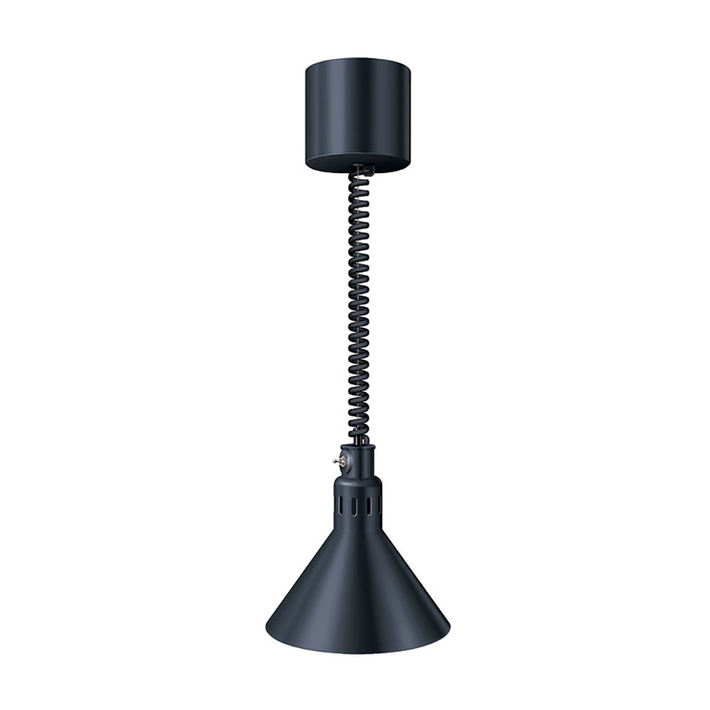 Hatco DL-775-RTL 71 7/8" Track Mount Heat Lamp w/ Retractable Cord - Lower Switch, Bold Black, 120v