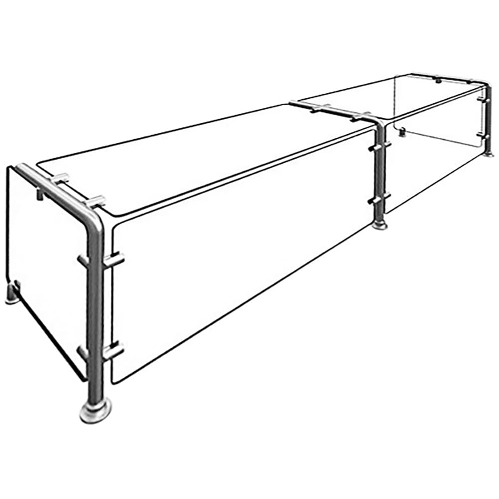 Hatco EP11-06015 Full Service Mounted Food Shield - 60" x 15" x 18", Glass/Stainless Steel