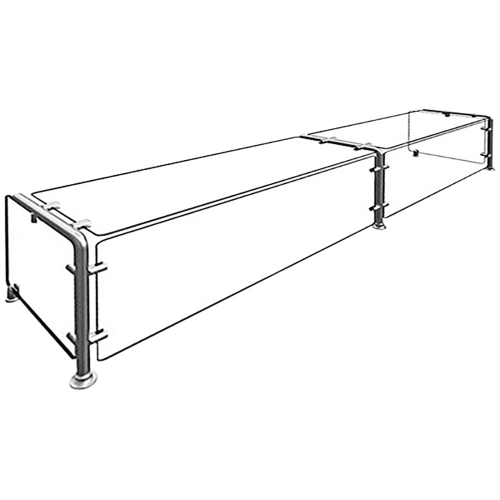 Hatco EP11-07215 Full Service Mounted Food Shield - 72" x 15" x 18", Glass/Stainless Steel