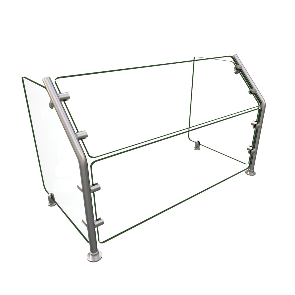 Hatco EP36-36 Full Service Mounted Food Shield - 36" x 18" x 22", Glass/Stainless Steel
