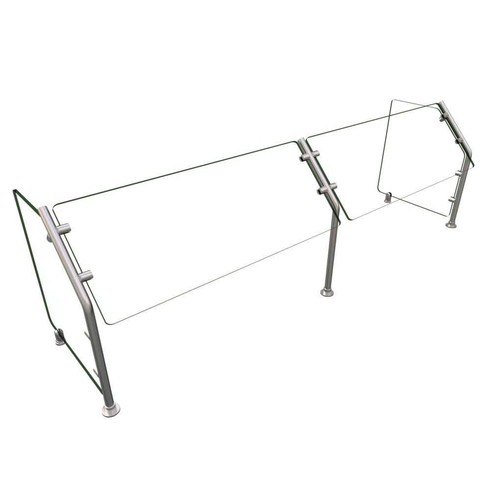Hatco ES31-72 Self Service Mounted Food Shield - 72" x 18" x 22", Glass/Stainless Steel