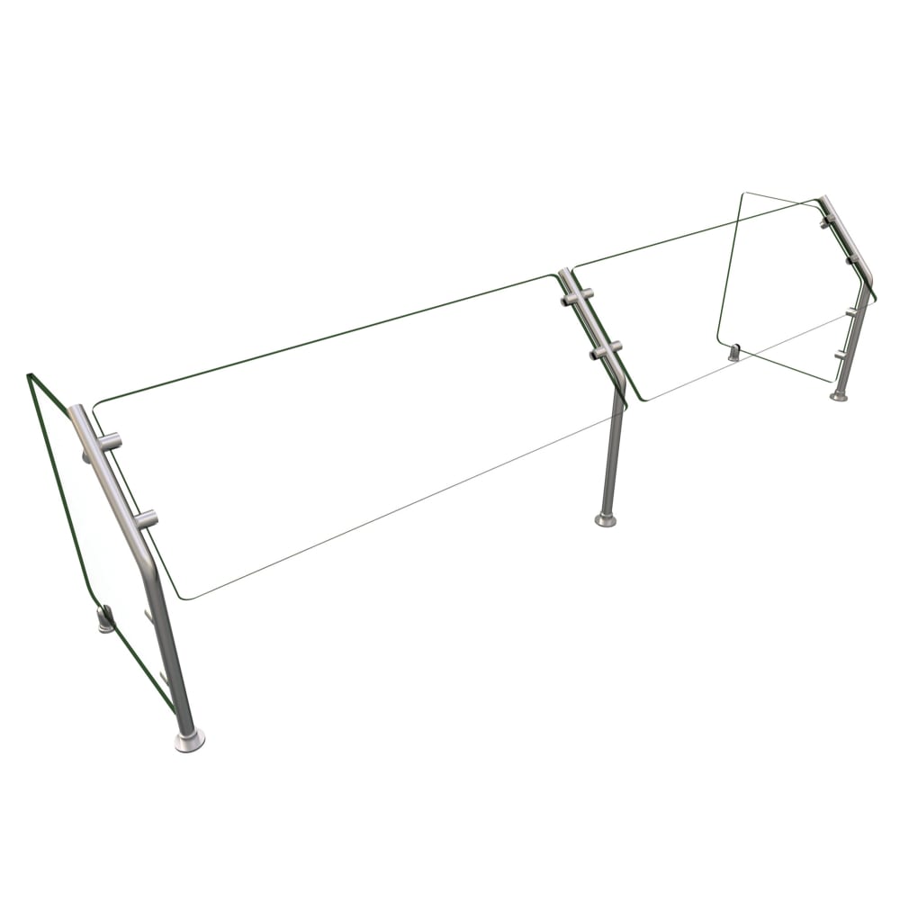 Hatco ES31-84 Self Service Mounted Food Shield - 84" x 18" x 22", Glass/Stainless Steel