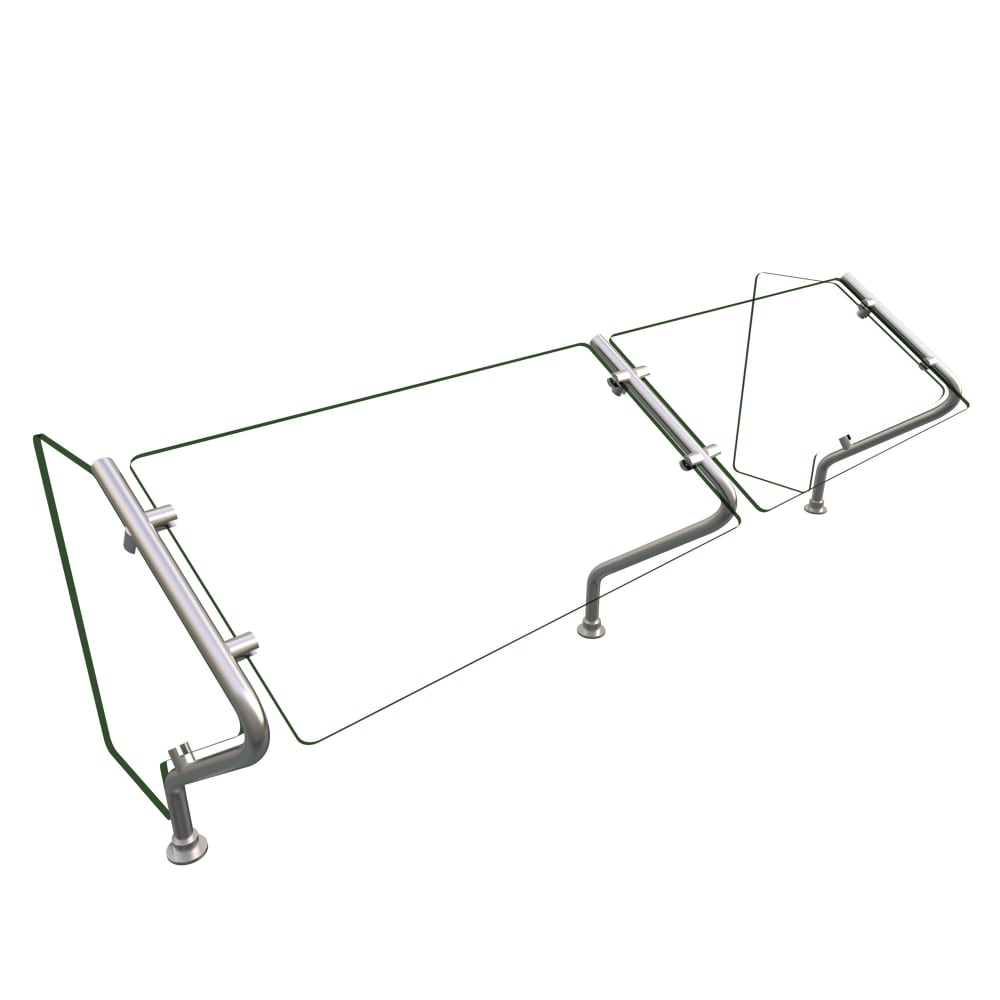 Hatco ES67-60 Self Service Mounted Food Shield - 60" x 20" x 22 9/16", Glass/Stainless Steel