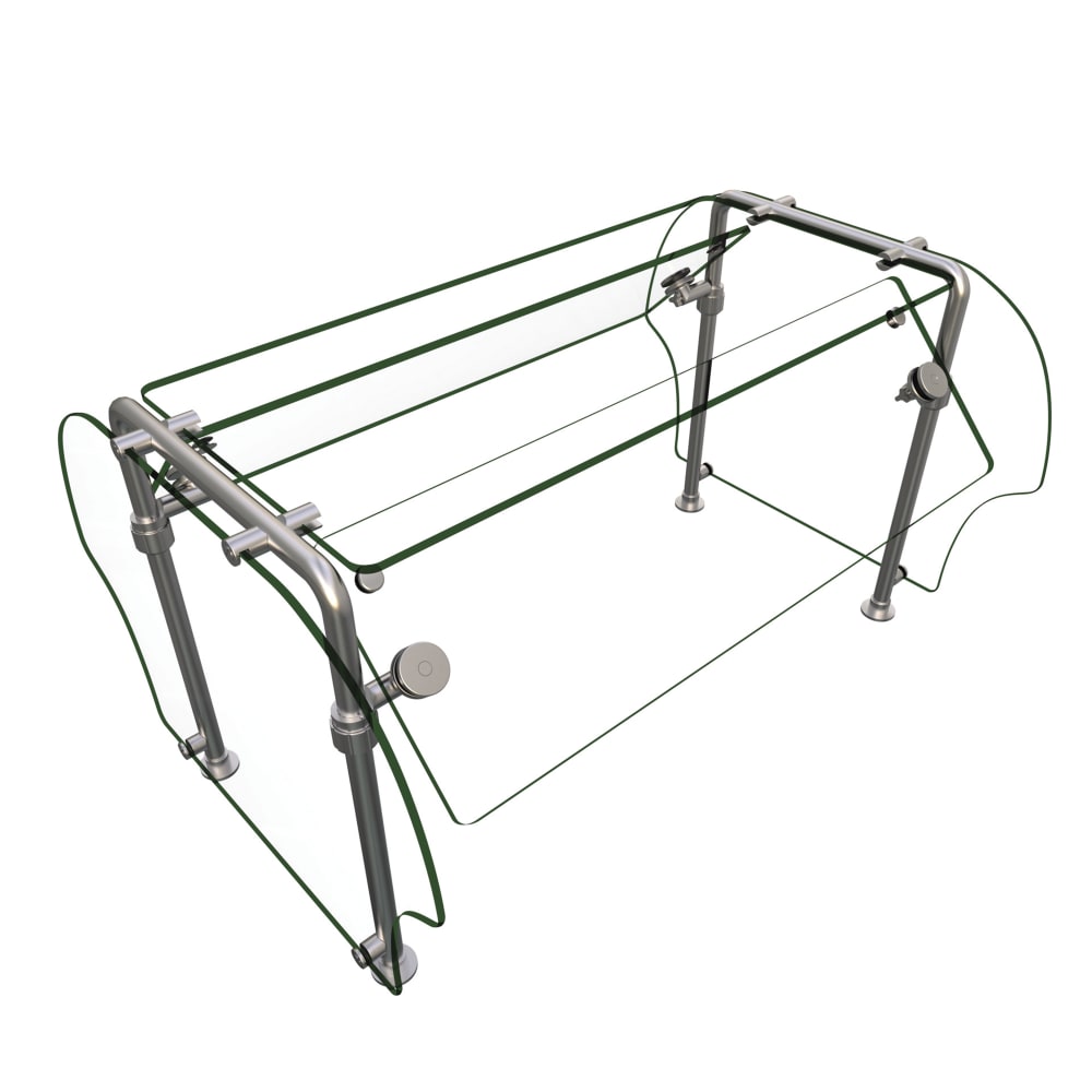 Hatco ES92-36 Self Service Mounted Food Shield - 36" x 38" x 23", Glass/Stainless Steel