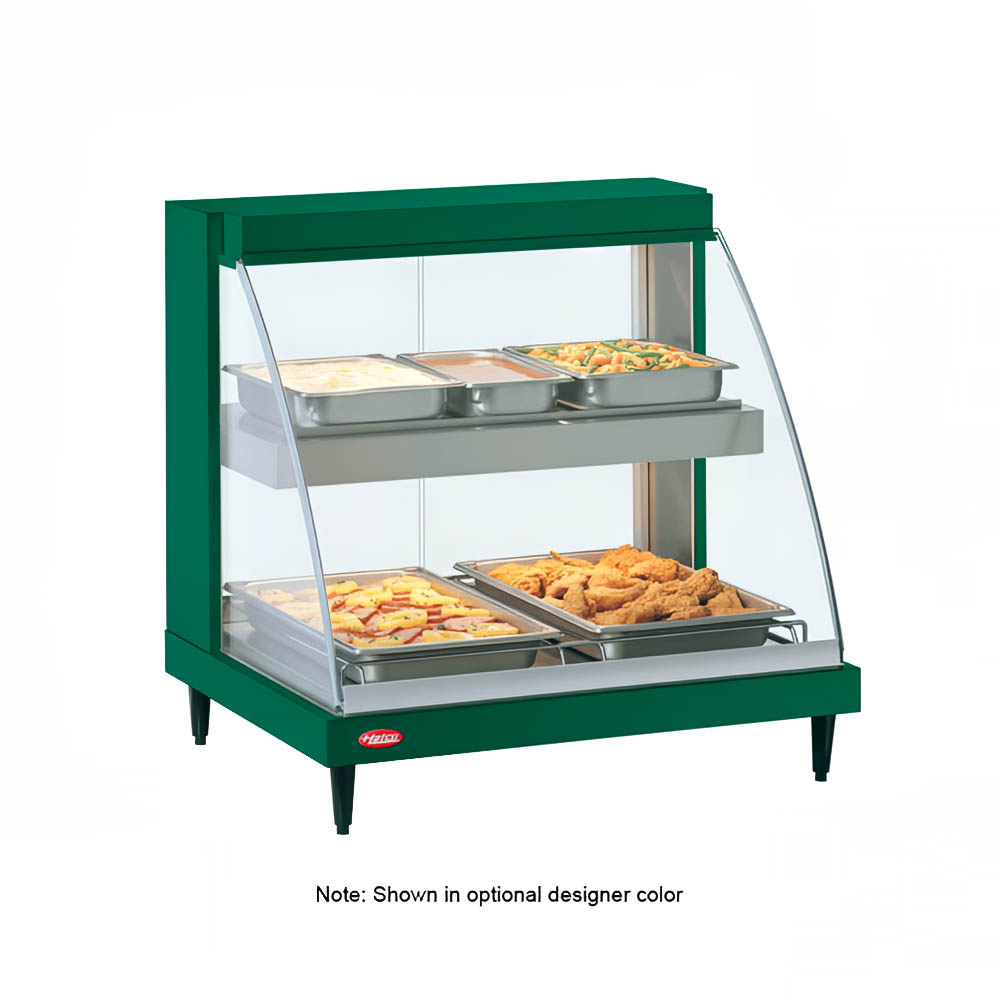 Hatco GRCD-2PD 32 1/2" Full Service Countertop Heated Display Case  - (2) Shelves, 120v