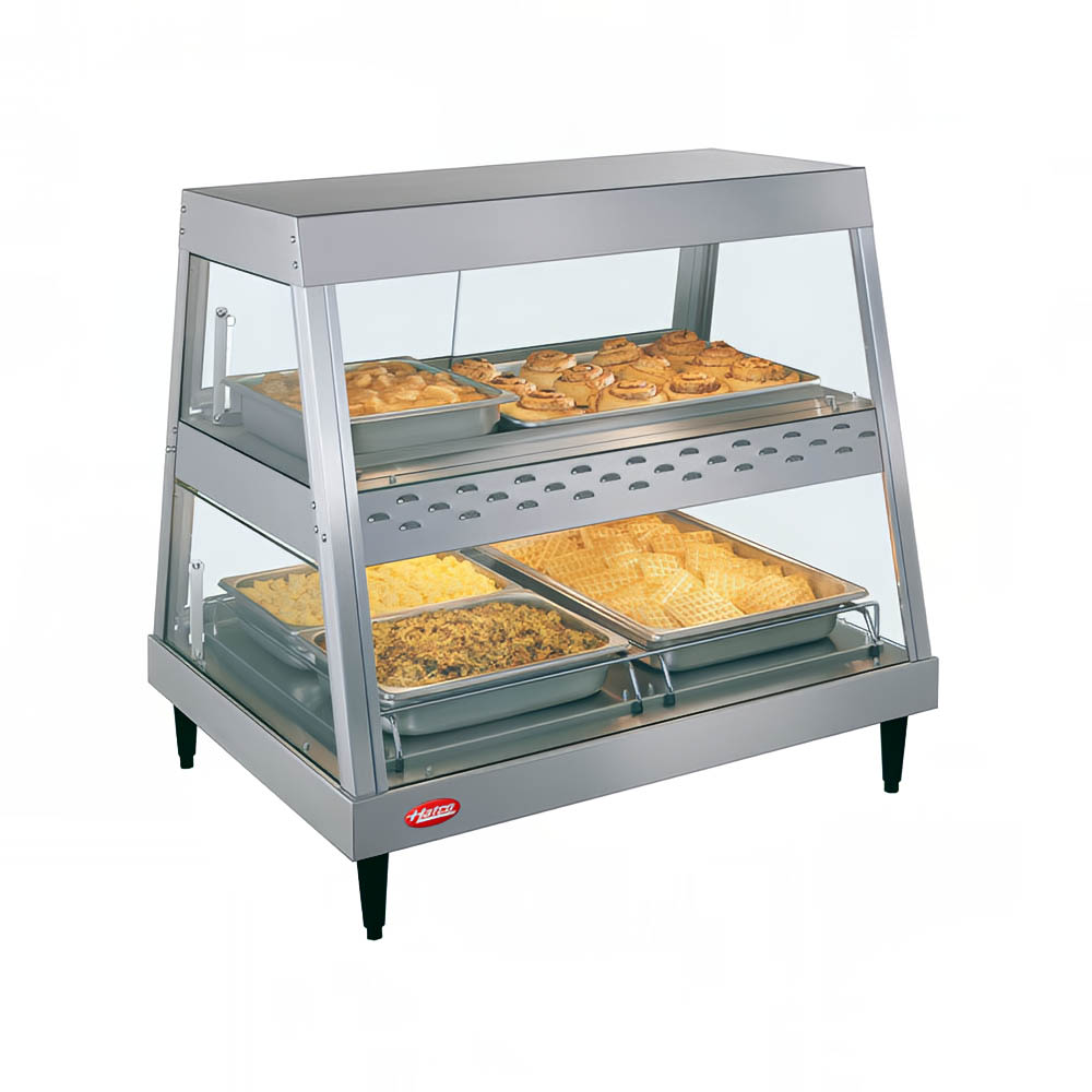 Hatco GRHD-2PD 32 1/2" Full Service Countertop Heated Display Case  - (2) Shelves, 120v