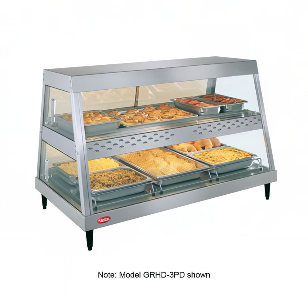 Hatco GRHDH-3PD 45 1/2" Full Service Countertop Heated Display Case  - (2) Shelves, 120v