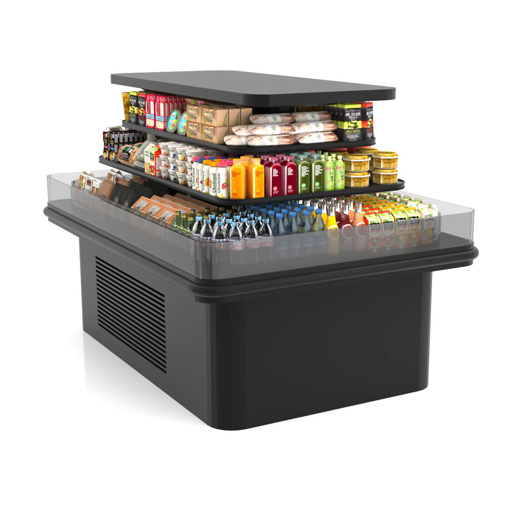 Hussmann TYA3ECRC5X7IS 83 1/2" Horizontal Island Open Air Cooler w/ (3) Levels, 208v