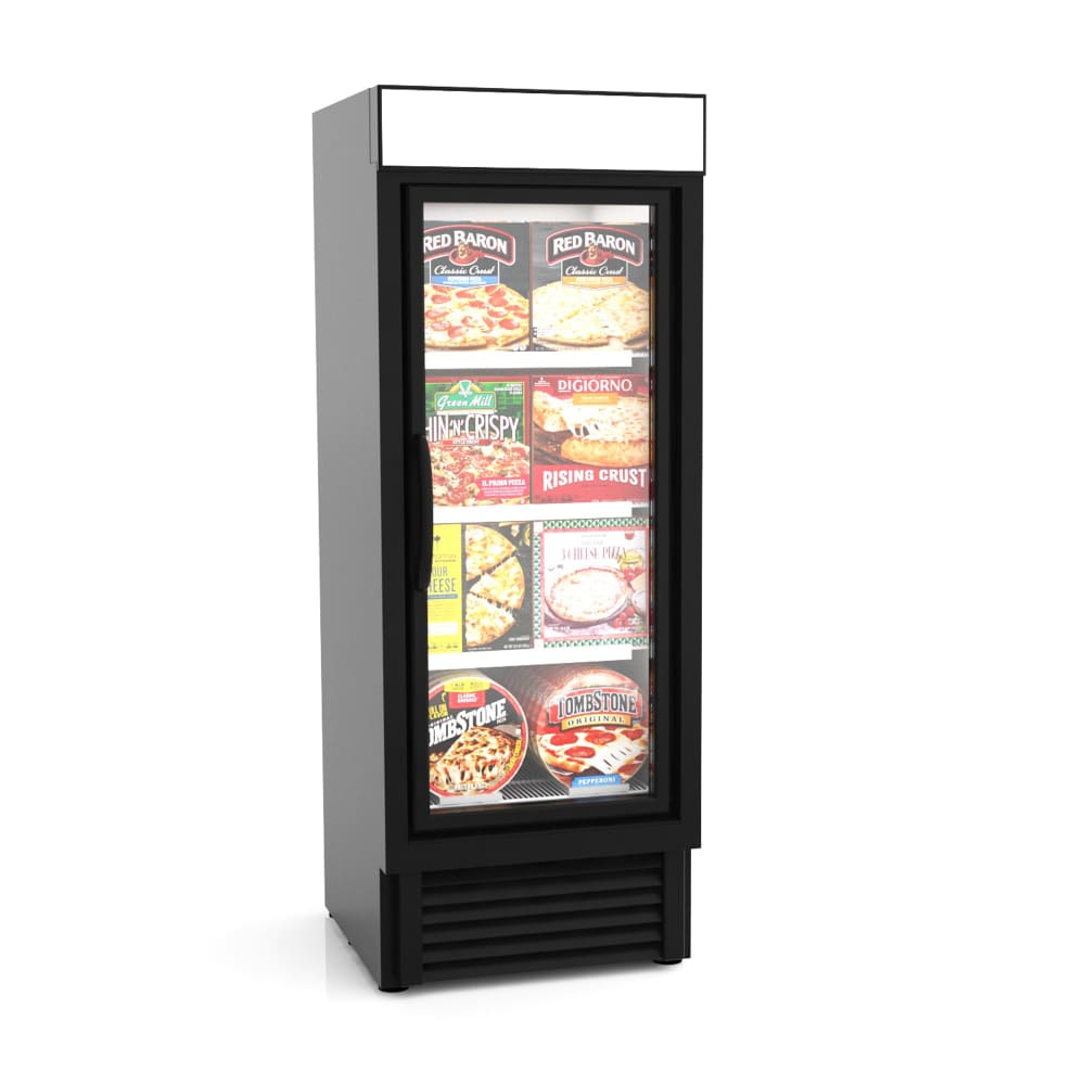 Hussmann VRL1B1A 29 5/8" One Section Display Freezer w/ Swing Door - Bottom Mount Compressor, Black, 120v