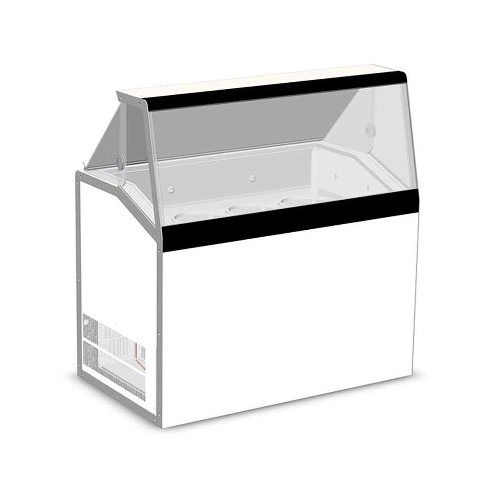 Master-Bilt DD-46L 48 1/4" Low Glass Stand Alone Ice Cream Dipping Cabinet w/ 12 Tub Capacity - White, 115v