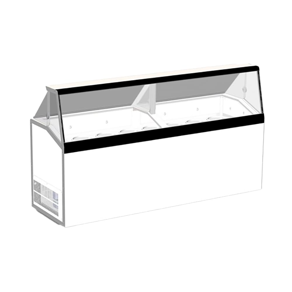 Master-Bilt DD-88L 90 1/4" Low Glass Stand Alone Ice Cream Dipping Cabinet w/ 28 Tub Capacity - White, 115v