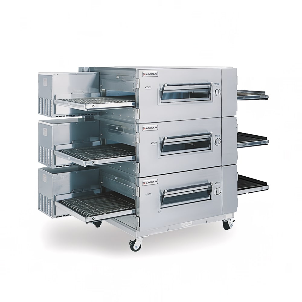Lincoln 1600-3G 73" Gas Low Profile Triple Impinger Conveyor Oven - Natural Gas