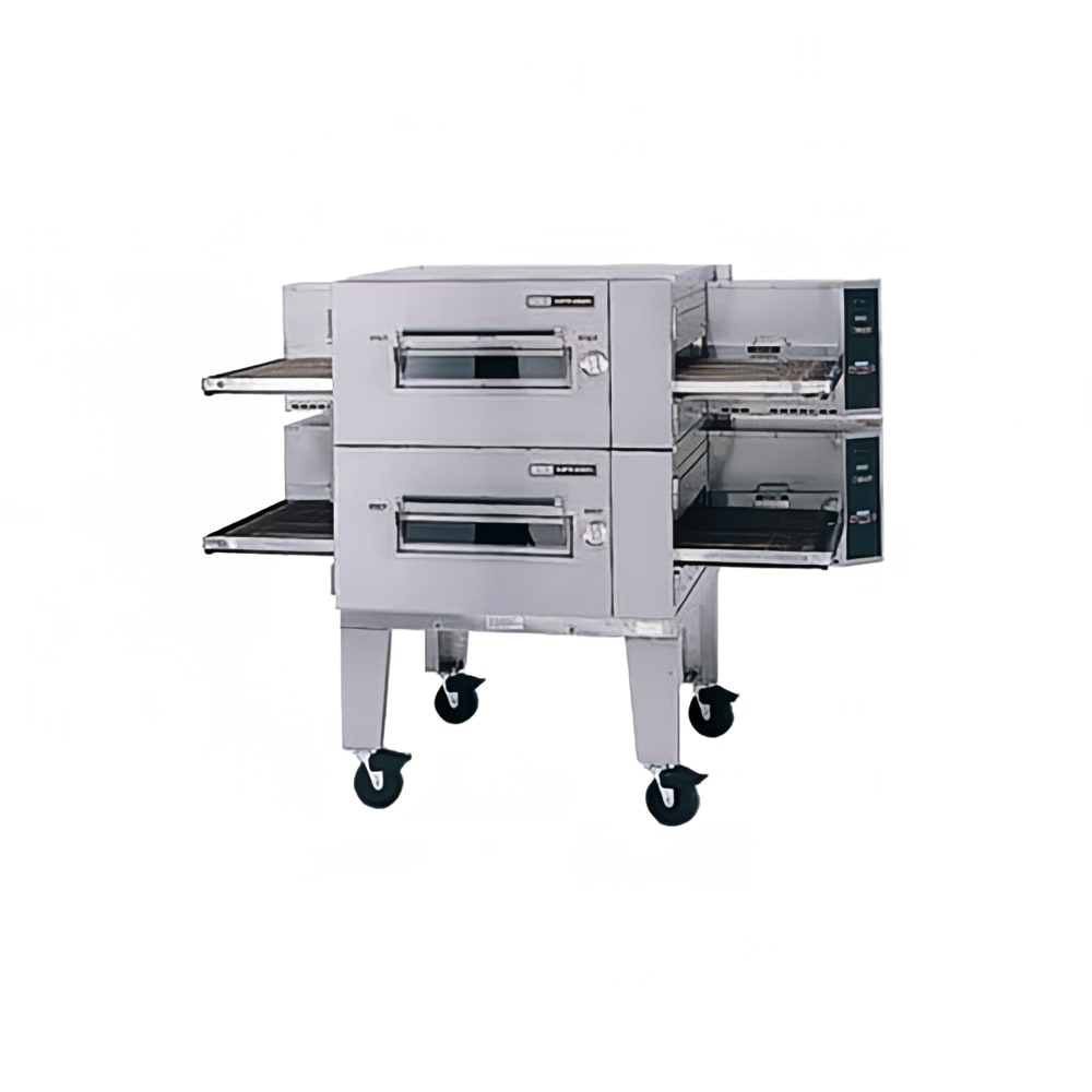 Lincoln 1600-FB2E 73" Electric Low Profile Double Impinger Conveyor Pizza Oven - 208v/3ph