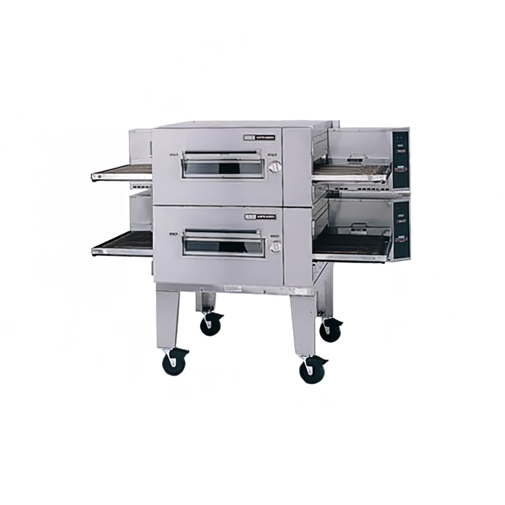Lincoln 1600-FB2G 73" Gas Low Profile Double Impinger Conveyor Pizza Oven - Liquid Propane